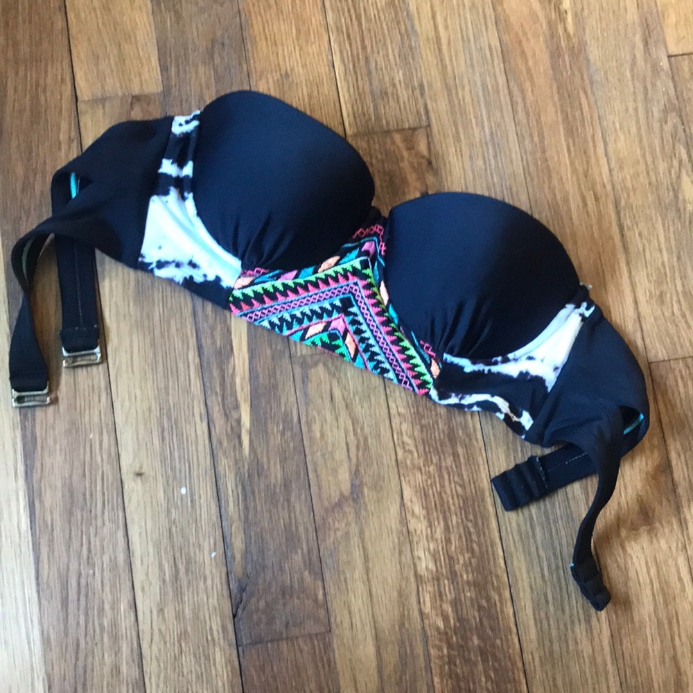 Strapless, underwire, tie dye bikini top, small